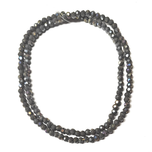 Rondelle Opaque Electroplated Dark Grey 3x2mm 180138