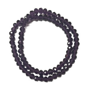 Faceted Rondelle 6x5mm Transparent Medium Purple Beads