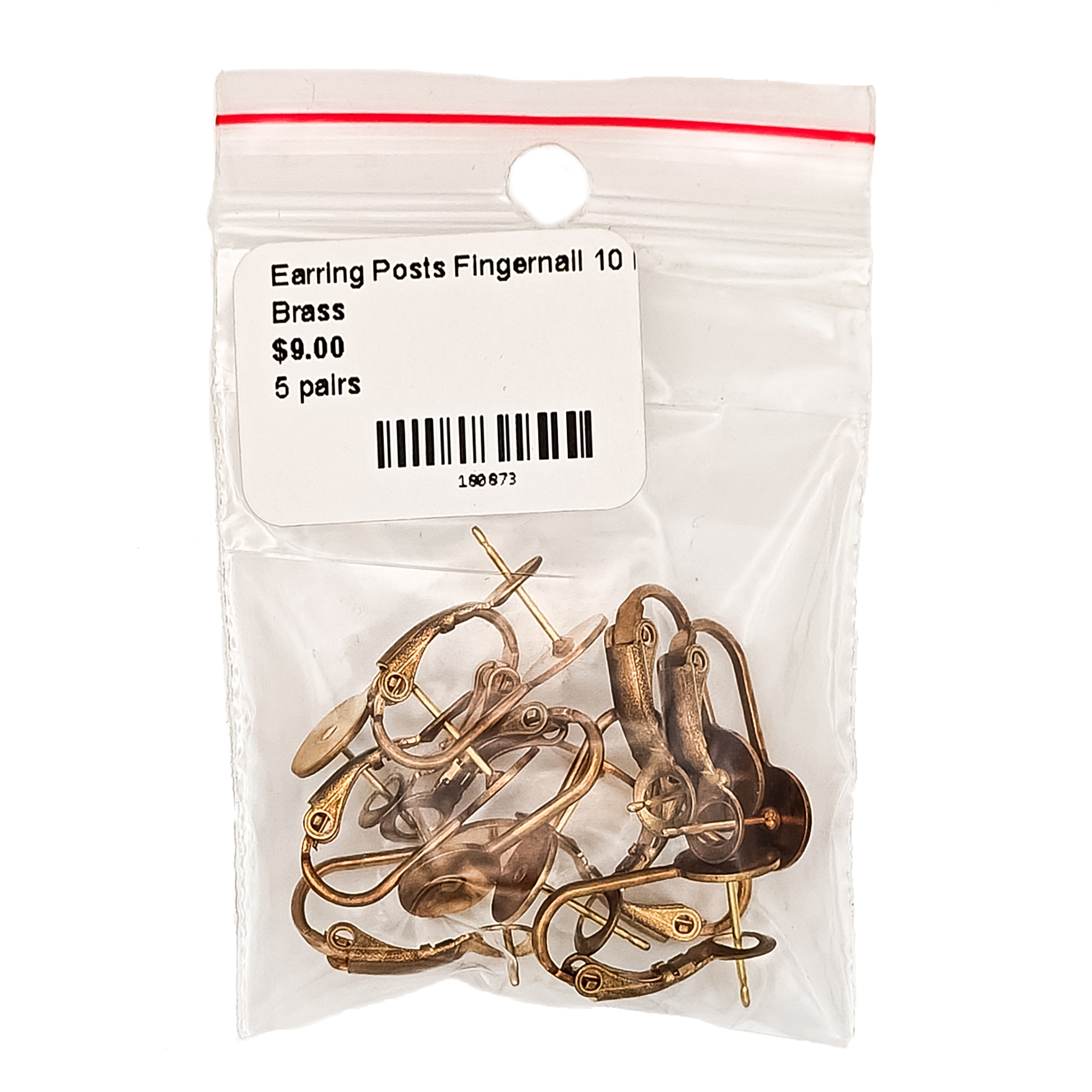 Brass Fingernail Earring Posts 10 Pack 180873 2