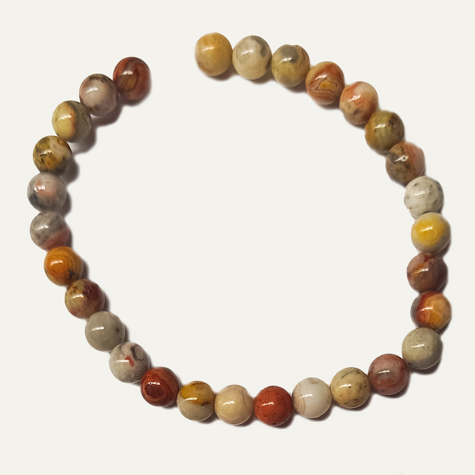 Crazy Lace Agate 6mm Beads Short Line