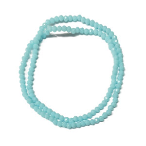Faceted Rondelle Opaque Cyan 3x2mm Beads
