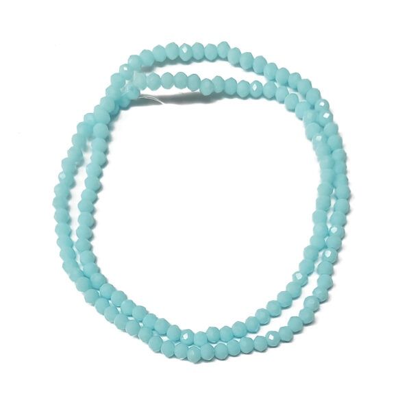 Cyan 3x2mm Opaque Faceted Rondelle Beads 180699