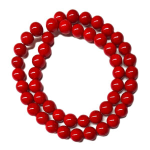 Dyed Red Mashan Jade 8mm Beads