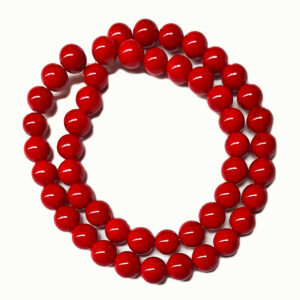 Dyed Red Mashan Jade 8mm Beads