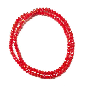 Faceted Rondelle 3.5x3mm Electroplated Tomato Beads