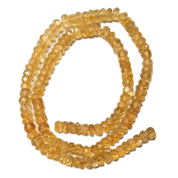 Faceted Citrine Rondelle Beads