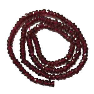 Faceted Garnet 3x2mm Rondelle Beads