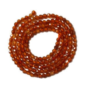 Faceted Hessonite Garnet 2mm Beads