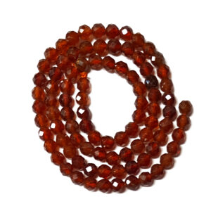 Faceted Hessonite Garnet 4m Beads