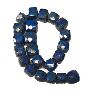 Faceted Lapis Lazuli Cube Beads