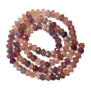 Faceted Plum Blossom Tourmaline 5x3.5mm Rondelle Beads