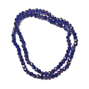 Faceted Rondelle AB Dark Blue 4x3mm Beads