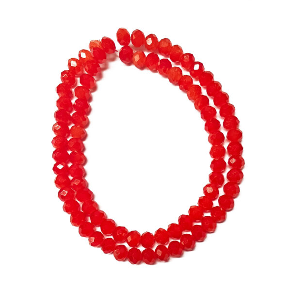 Faceted Rondelle Baking Painted Tomato 6x5mm 180631
