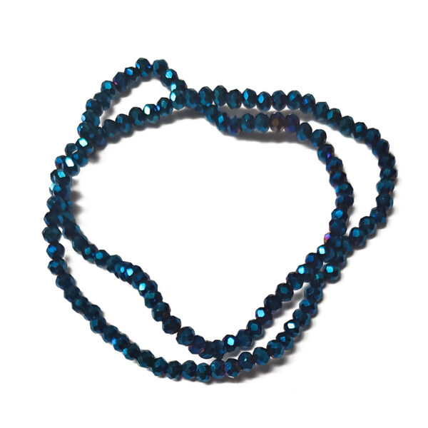 Faceted Rondelle Blue 2.5×1.5mm Beads 180697