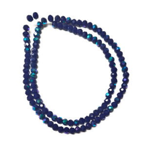 Faceted Rondelle Opaque AB Blue 4x3mm Beads