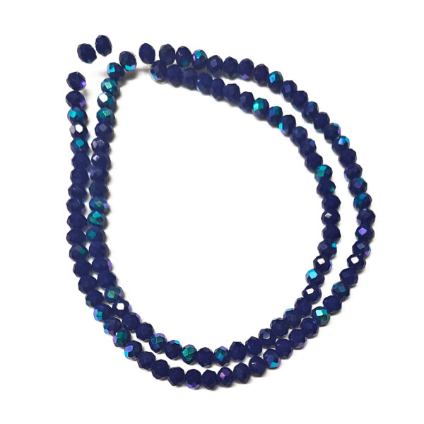 Faceted Rondelle Opaque AB Blue 4x3mm Beads 105pcs 38cm 180676