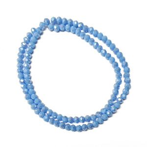 Faceted Rondelle 4x3mm Opaque AB Cornflower Blue Beads