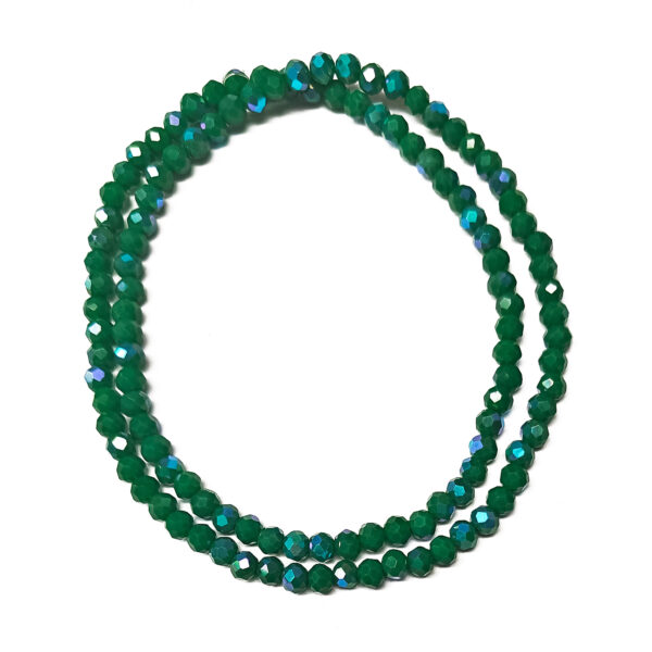 Faceted Rondelle Opaque AB Green 4x3mm Beads 105pcs 38cm 180677