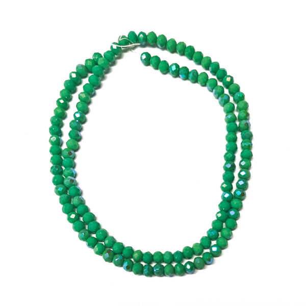 Faceted Rondelle Opaque AB Turquoise 4x3mm Beads 105pcs 38cm 180675