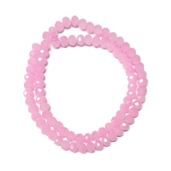 Faceted Rondelle Pearl Pink 6x5mm Beads 85pcs 38cm 180157