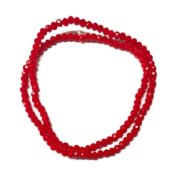 Faceted Rondelle Red Opaque 3x2mm Beads 180694