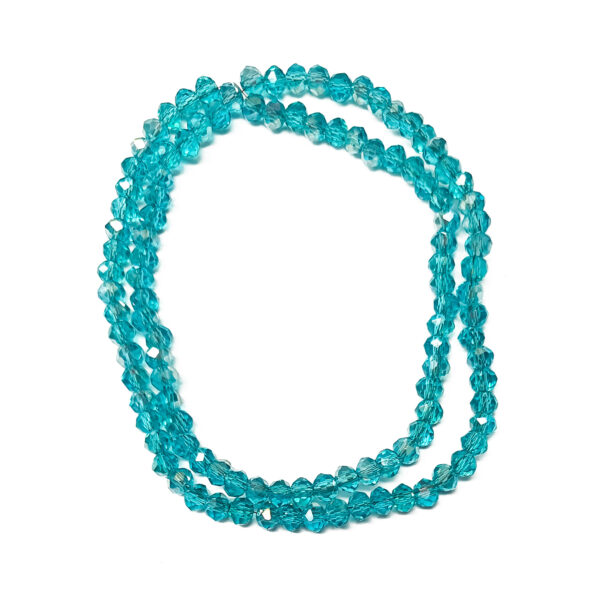 Faceted Rondelle Trans AB Med Turquoise 4x3mm Beads 110pcs 38cm 180679