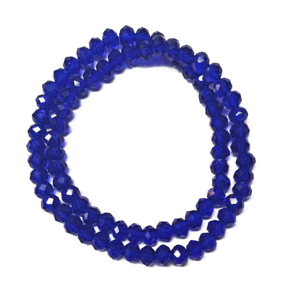 Faceted Rondelle Trans Blue 6x5mm Beads 80pcs 39cm 180674