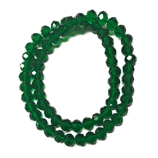 Faceted Rondelle Trans Dark Green 8x6mm Beads 60pcs 39cm 180668