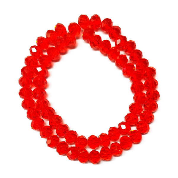Faceted Rondelle Trans Dark Orange 8x6mm Beads 60pcs 39cm 180667