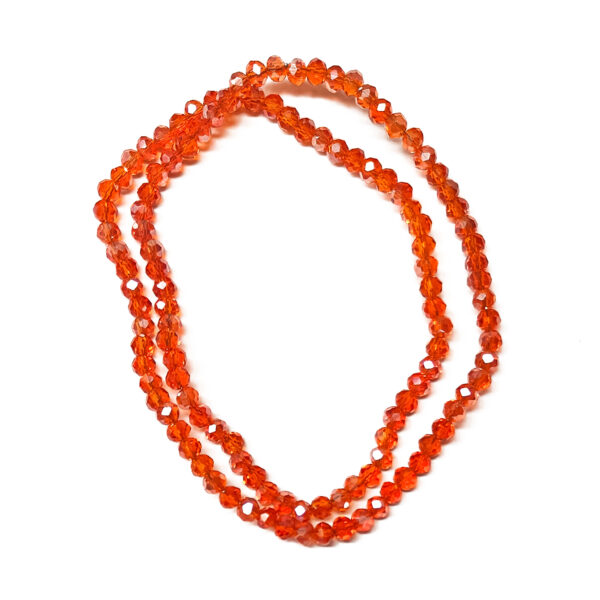 Faceted Rondelle Trans Orange 4x3mm Beads 110pcs 38cm 180680