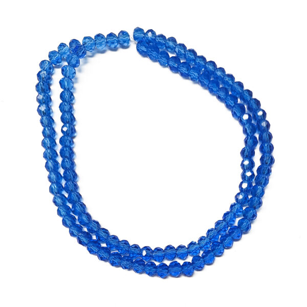 Faceted Rondelle Trans Royal Blue 4x3mm Beads 105pcs 38cm 180664