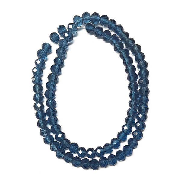 Faceted Rondelle Trans Slate Blue 6x5mm Beads 80pcs 39cm 180672