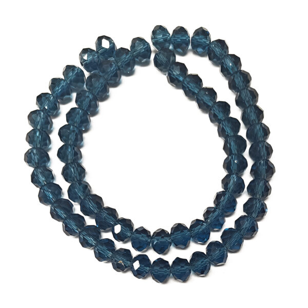 Faceted Rondelle Trans Slate Blue 8x6mm Beads 60pcs 39cm 180671