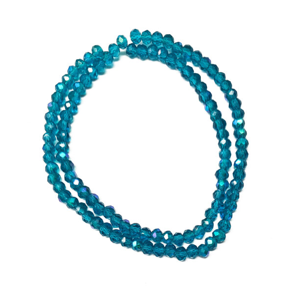 Faceted Rondelle Trans Steel Blue 4x3mm Beads Hole .4mm 105pcs 38cm 180179