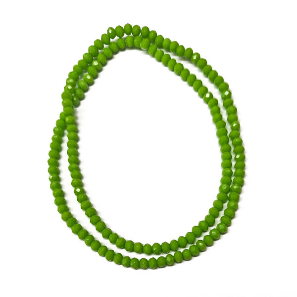 Faceted Rondelle Yellow Green Opaque 3x2mm Beads 180692