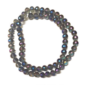 Faceted Round Multicolor Electroplated 8mm Beads