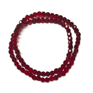 Faceted Transparent Round Dark Red 4mm Beads