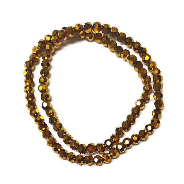 Faceted Round Gold 4mm Beads 85pcs 31cm 180187
