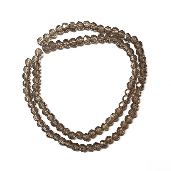 Faceted Round Trans Gray 4mm 180549