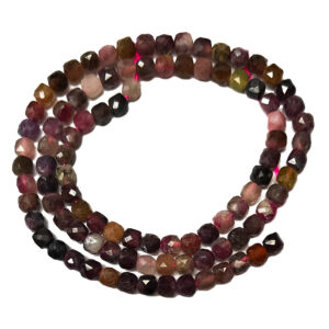 Faceted Tourmaline Cube 4mm Beads