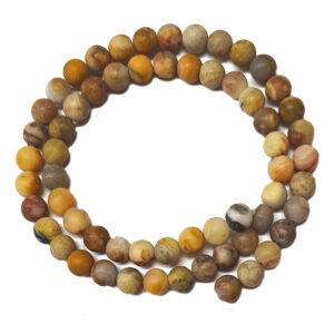 Frosted Crazy Lace Agate 6mm Beads