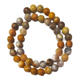 Frosted Crazy Lace Agate 8mm Beads