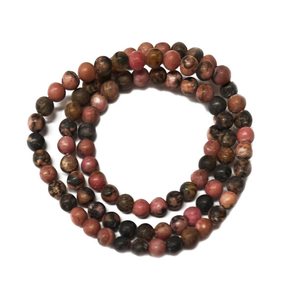 Frosted Rhodonite 4mm Beads