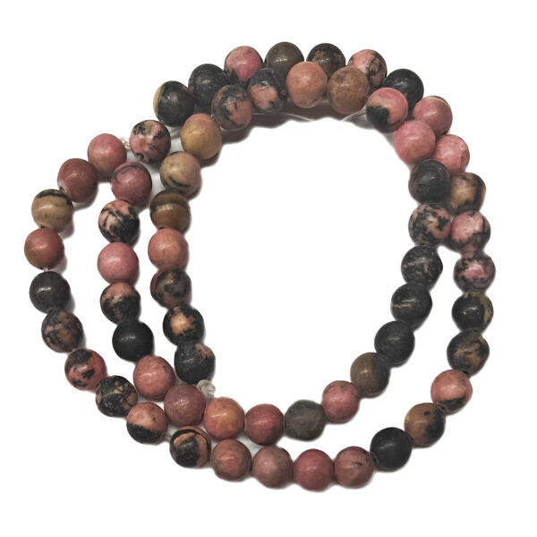 Frosted Rhodonite 6mm Beads 240951 Frosted Rhodonite 6mm Beads