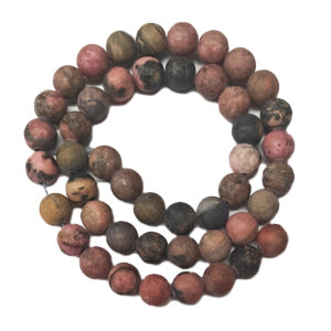 Frosted Rhodonite 8mm Beads