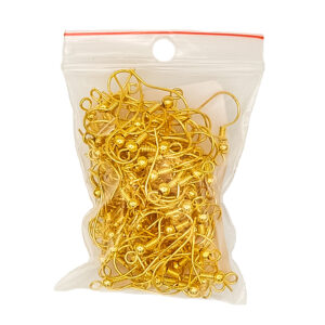 Gold Colored Brass Earring Hooks 50 Pair