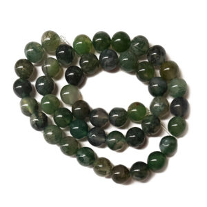 Moss Agate Grade A 8mm Beads