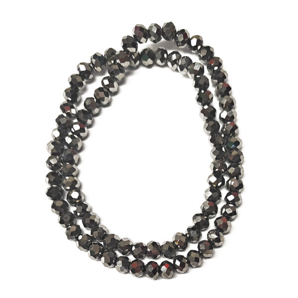 Rondelle Electroplated Silver 6×4.5mm 180630