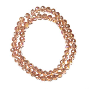 Faceted Round 9.5mm Transparent Electroplated Pink Beads