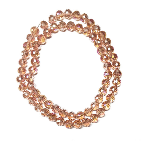 Round Transparent Electroplated Pink 9.5mm 180121